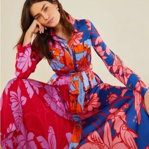 FARM Rio Floral Colorblock Maxi Dress